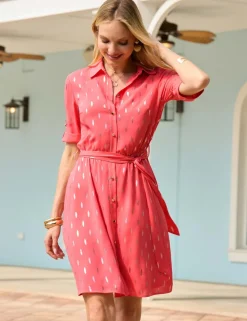 Printed Knee Length Shirt Dress