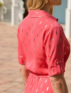 Printed Knee Length Shirt Dress