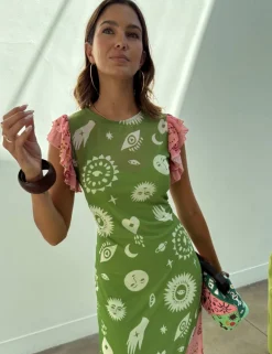 Printed Maxi Column Dress