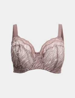 Printed Mesh Wired Extra Support Bra (F+)