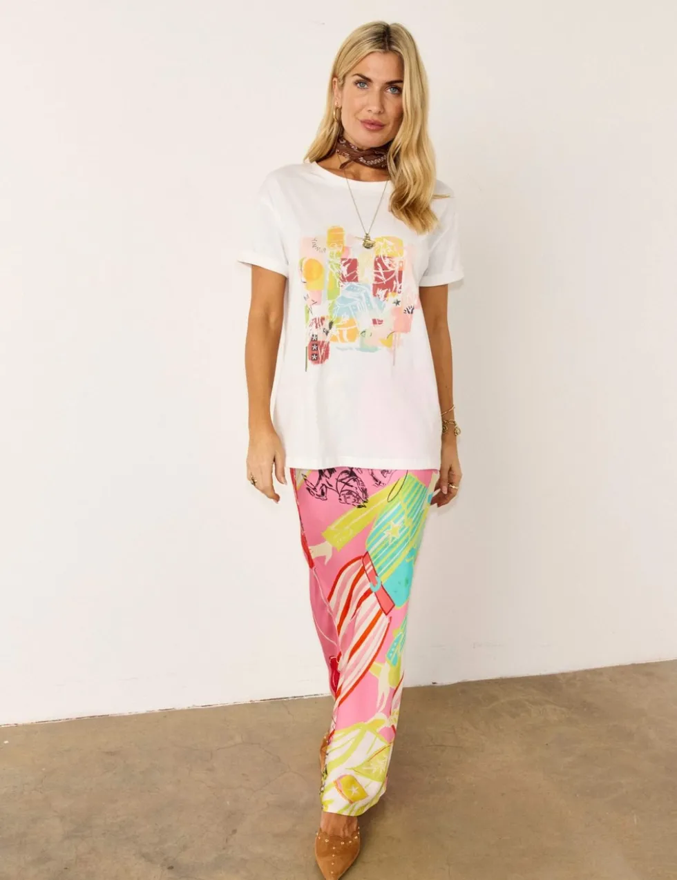 Printed Midaxi Slip Skirt