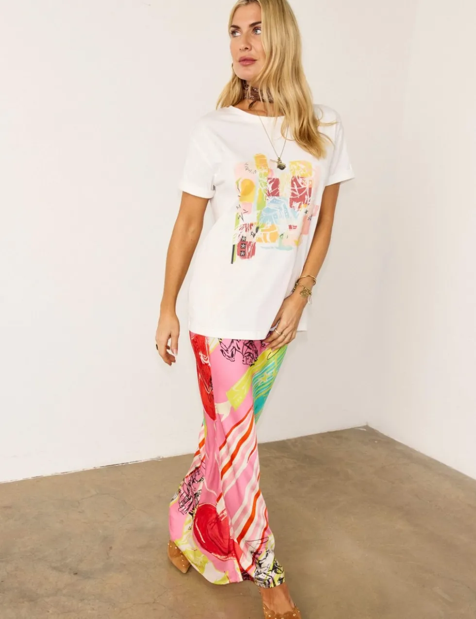 Printed Midaxi Slip Skirt