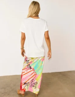 Printed Midaxi Slip Skirt