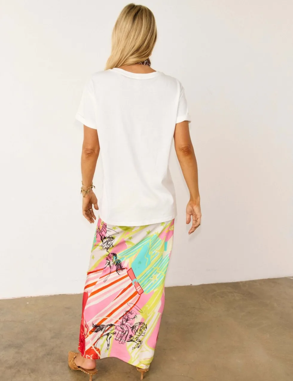 Printed Midaxi Slip Skirt