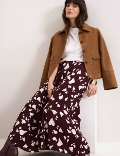 Printed Midi A-Line Skirt
