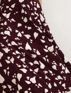 Printed Midi A-Line Skirt