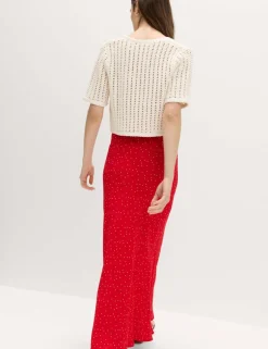 Printed Midi Slip Skirt