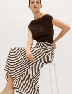 Printed Midi Slip Skirt