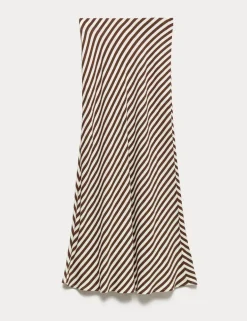 Printed Midi Slip Skirt