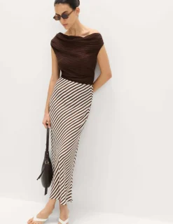Printed Midi Slip Skirt