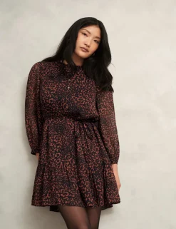 Printed Mini Waisted Dress