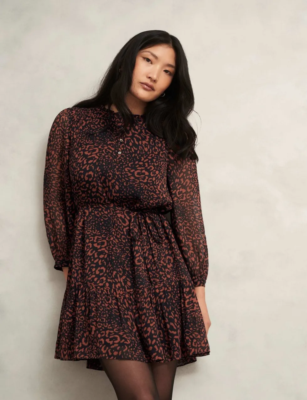 Printed Mini Waisted Dress