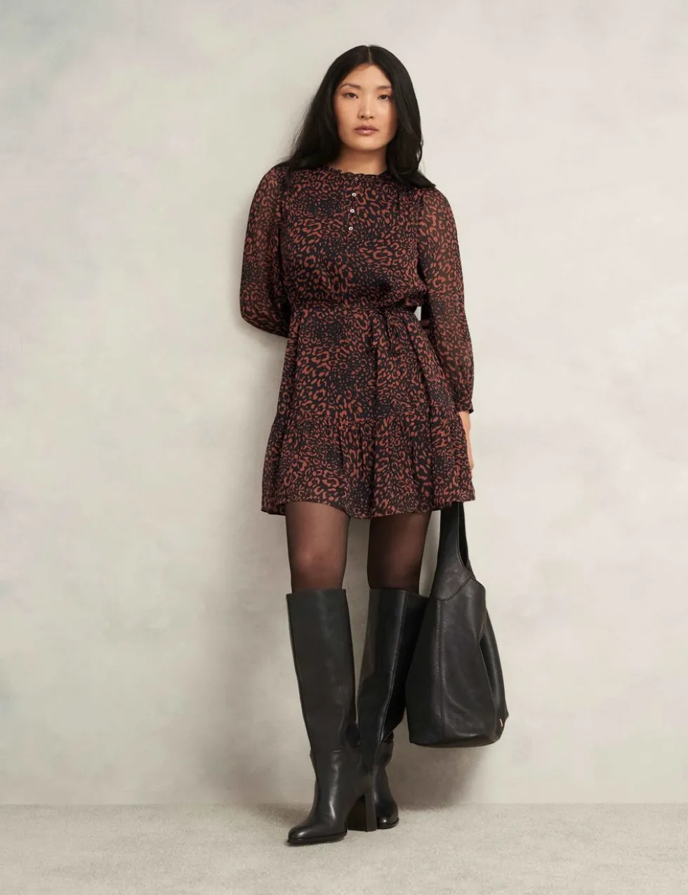 Printed Mini Waisted Dress