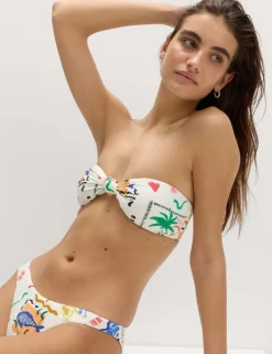 Printed Padded Bandeau Bikini Top