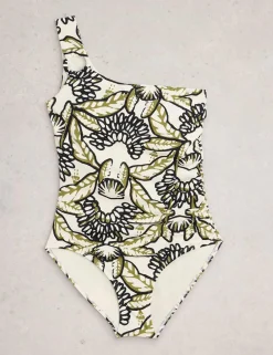 Printed Padded One Shoulder Swimsuit