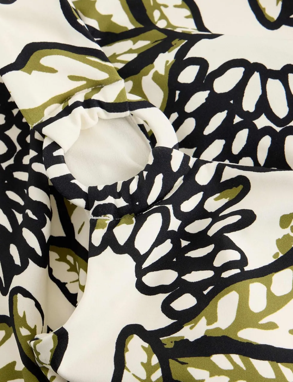 Printed Padded One Shoulder Swimsuit