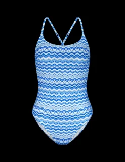 Printed Padded Scoop Neck Swimsuit (B-D)