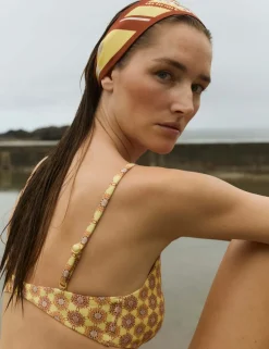 Printed Padded V-Neck Bikini Top