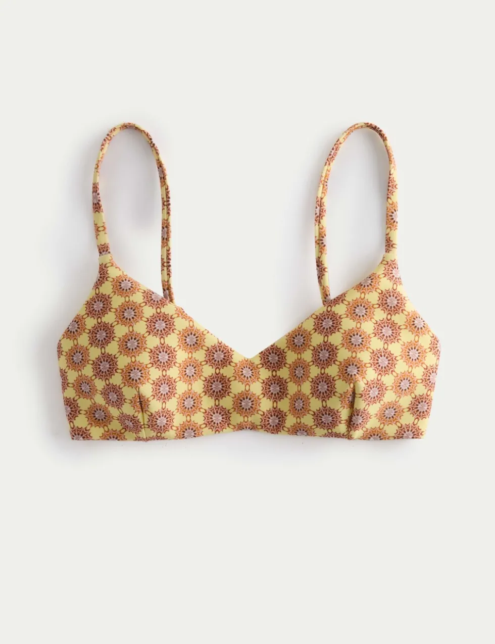 Printed Padded V-Neck Bikini Top