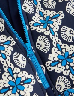 Printed Padded Zip Detail Swimsuit