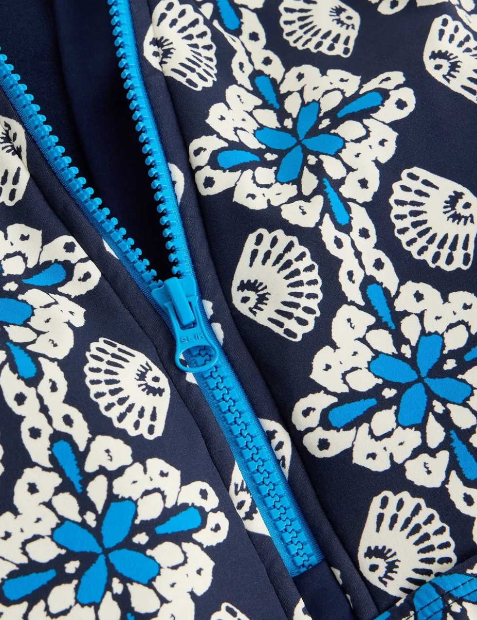 Printed Padded Zip Detail Swimsuit