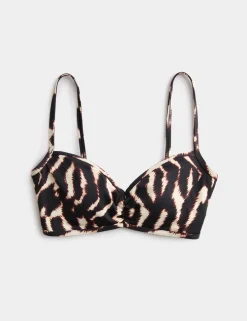 Printed Plunge Bikini Top