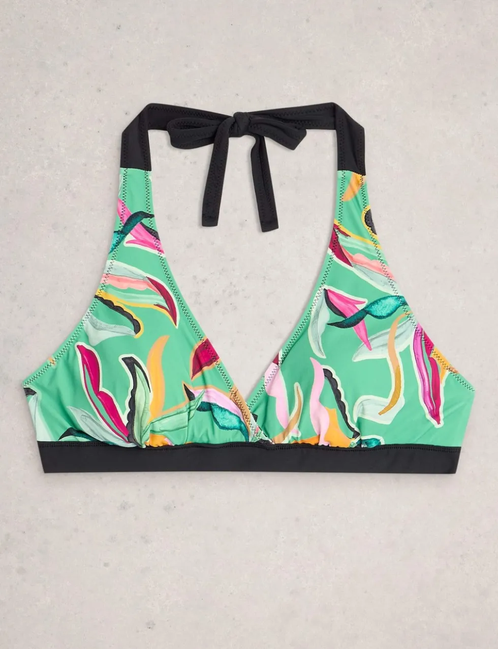 Printed Reversible Halterneck Bikini Top
