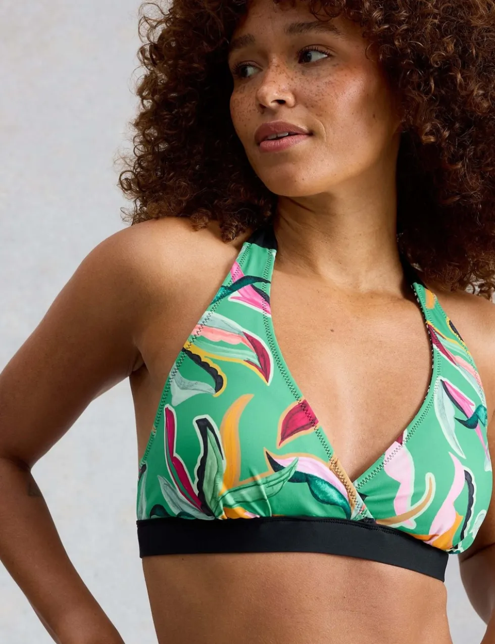 Printed Reversible Halterneck Bikini Top