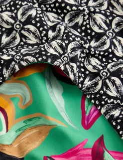 Printed Reversible Roll Top Bikini Bottoms