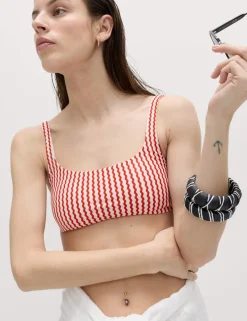 Printed Scoop Neck Bikini Top
