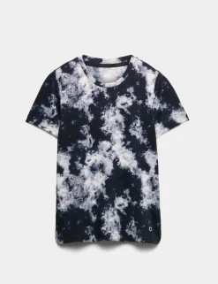 Printed Scoop Neck Fitted T-Shirt