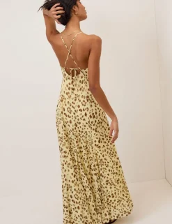 Printed Scoop Neck Midaxi Slip Dress