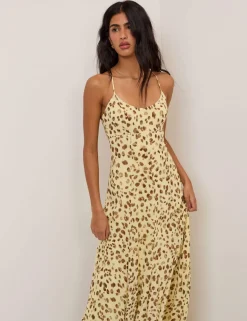 Printed Scoop Neck Midaxi Slip Dress