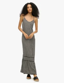 Printed Scoop Neck Strappy Maxi Beach Dress