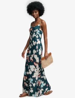 Printed Scoop Neck Strappy Maxi Slip Dress