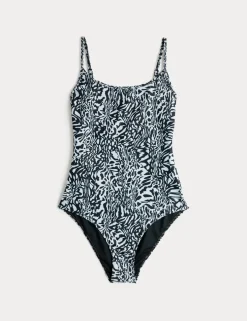 Printed Scoop Neck Swimsuit