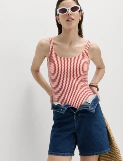 Printed Scoop Neck Swimsuit