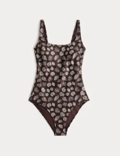 Printed Scoop Neck Swimsuit