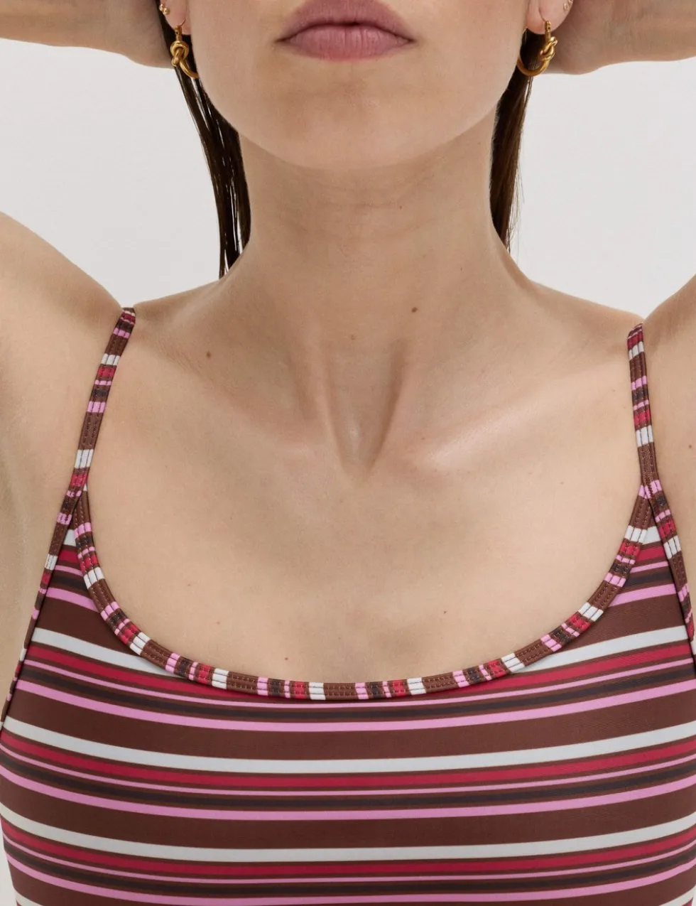 Printed Scoop Neck Swimsuit