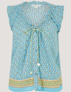 Printed Scoop Neck Vest Top
