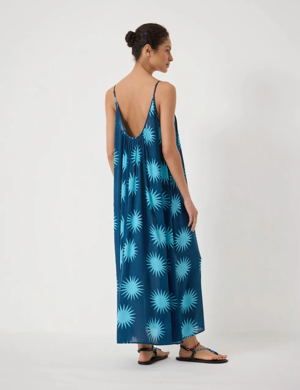 Printed Strappy Midi Beach Dress