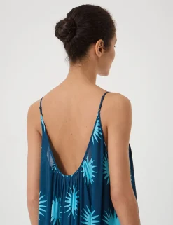 Printed Strappy Midi Beach Dress