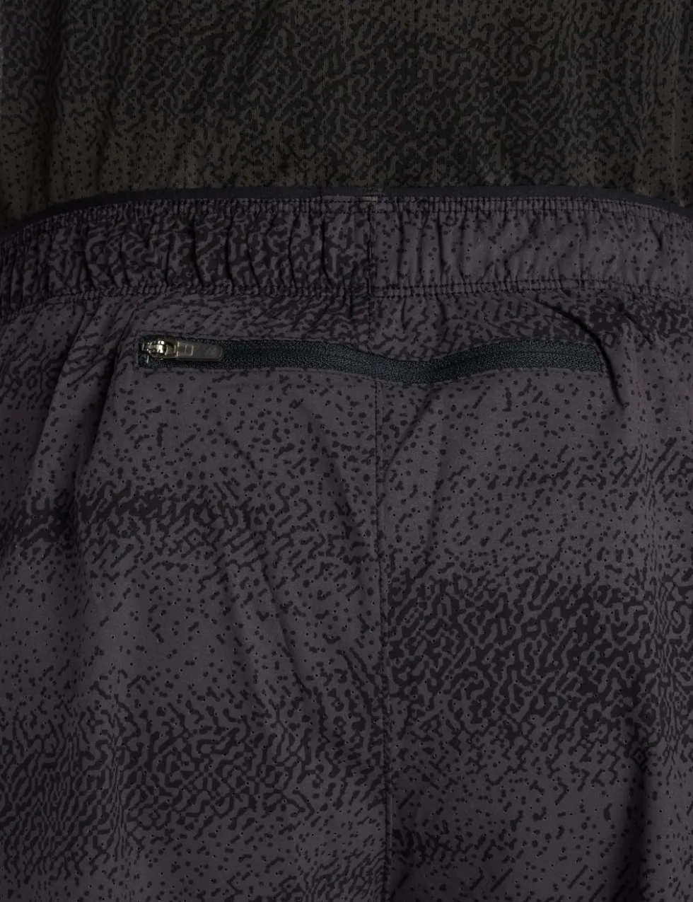 Printed Stretch Zip Pocket Running Shorts