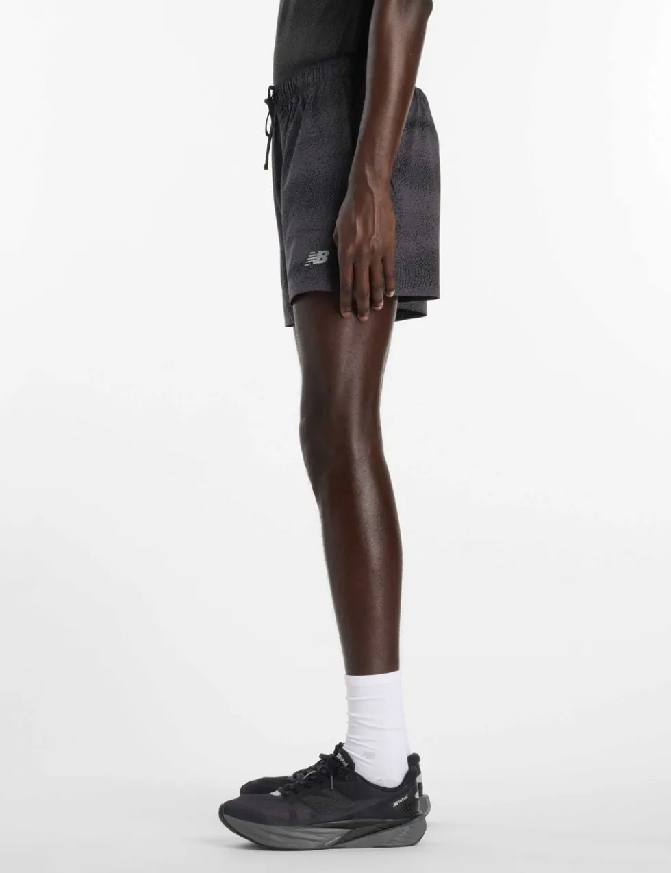 Printed Stretch Zip Pocket Running Shorts