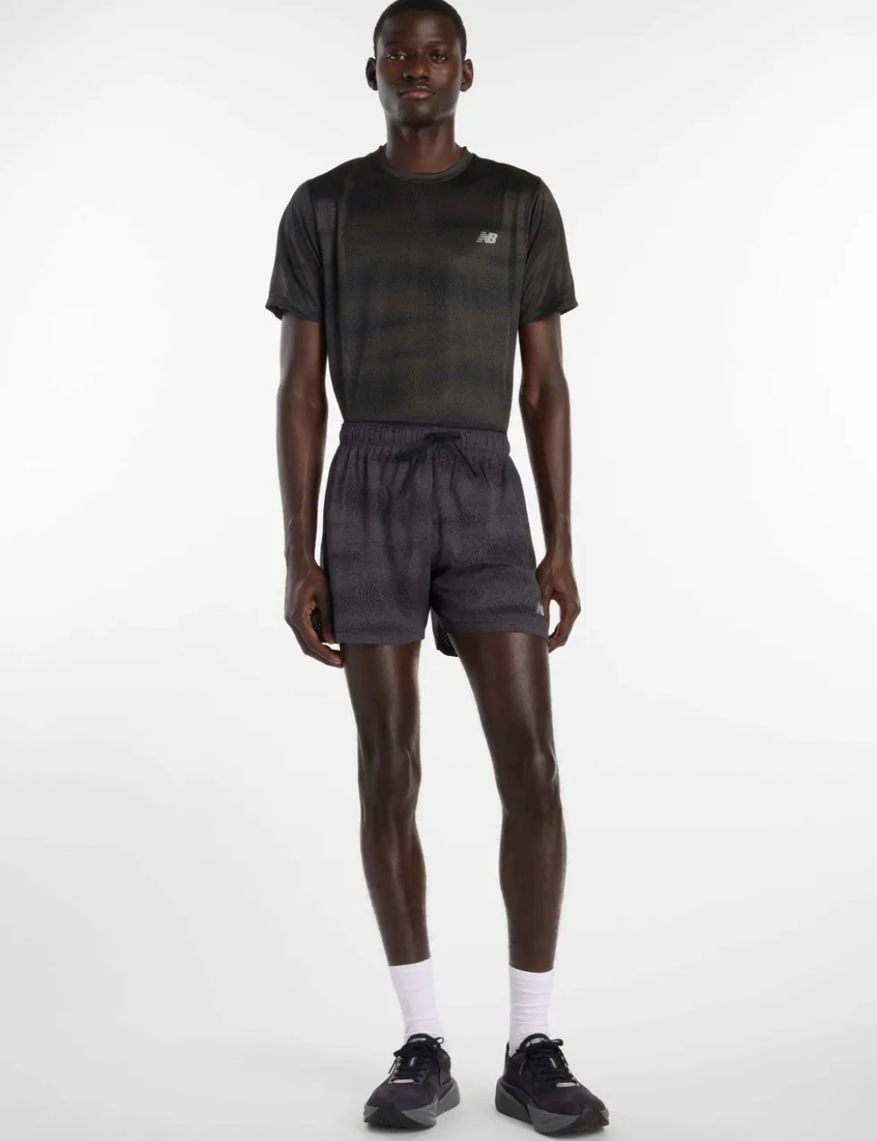 Printed Stretch Zip Pocket Running Shorts