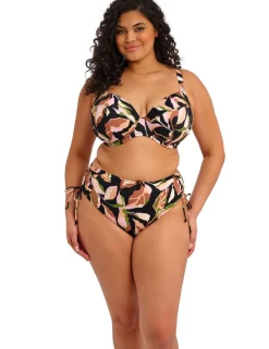 Printed Tie Side High Waisted Bikini Bottoms