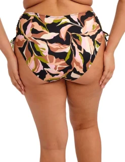 Printed Tie Side High Waisted Bikini Bottoms