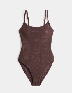 Printed Towelling Textured Padded Swimsuit