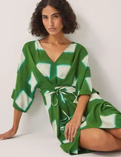 Printed V-Neck Maxi Kaftan