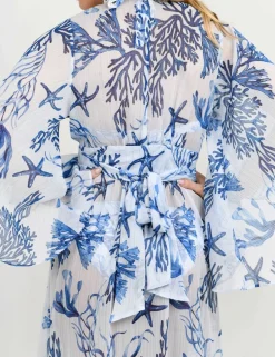 Printed V-Neck Midaxi Kaftan Beach Dress
